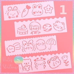 [HOTIS] Thước nhựa rỗng vẽ họa tiết dễ thương- Set 4 hoặc 8 cái