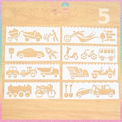 [HOTIS] Thước nhựa rỗng vẽ họa tiết dễ thương- Set 4 hoặc 8 cái