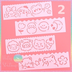 [HOTIS] Thước nhựa rỗng vẽ họa tiết dễ thương- Set 4 hoặc 8 cái