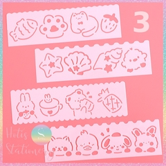 [HOTIS] Thước nhựa rỗng vẽ họa tiết dễ thương- Set 4 hoặc 8 cái