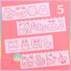 [HOTIS] Thước nhựa rỗng vẽ họa tiết dễ thương- Set 4 hoặc 8 cái