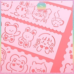 [HOTIS] Thước nhựa rỗng vẽ họa tiết dễ thương- Set 4 hoặc 8 cái