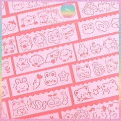 [HOTIS] Thước nhựa rỗng vẽ họa tiết dễ thương- Set 4 hoặc 8 cái