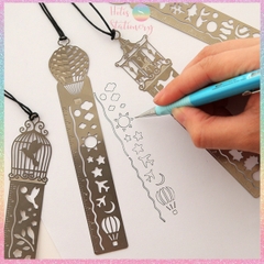 [HOTIS] Thẻ đánh dấu sách Ruler Bookmark thẻ kẹp sách thước rỗng vẽ họa tiết độc đáo