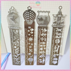 [HOTIS] Thẻ đánh dấu sách Ruler Bookmark thẻ kẹp sách thước rỗng vẽ họa tiết độc đáo