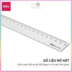 [HOTIS] Thước kẻ trong suốt Deli 18/ 20/ 30cm chất liệu PS bền chống trầy xước cho học sinh nvvp