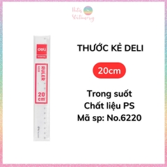 [HOTIS] Thước kẻ trong suốt Deli 18/ 20/ 30cm chất liệu PS bền chống trầy xước cho học sinh nvvp
