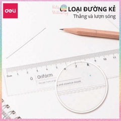 [HOTIS] Thước kẻ trong suốt Deli 18/ 20/ 30cm chất liệu PS bền chống trầy xước cho học sinh nvvp