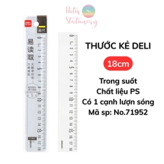 [HOTIS] Thước kẻ trong suốt Deli 18/ 20/ 30cm chất liệu PS bền chống trầy xước cho học sinh nvvp