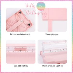 [HOTIS] 10 MÀU - Bàn Cắt Giấy Mini A5 Có Thước Gấp – Dụng Cụ Handmade, DIY Chính Xác & Tiện Lợi