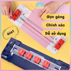 [HOTIS] Bàn cắt giấy A5/A4 KW-triO Light Trimmer 4in1, 4 dao cắt/ 4 kiểu/ 2 chiều/ có thước gấp - No.13045