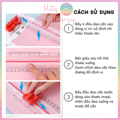 [HOTIS] Bàn cắt giấy A5/A4 KW-triO Light Trimmer 4in1, 4 dao cắt/ 4 kiểu/ 2 chiều/ có thước gấp - No.13045