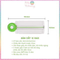 Bàn cắt giấy A4 12 dao Jef Trimmer cắt nét thẳng, đứt, răng cưa DIY