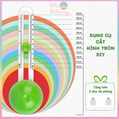 Dụng cụ cắt hình tròn Hotis có thể điều chỉnh đường kính thủ công DIY - Tặng kèm 2 dao thay thế