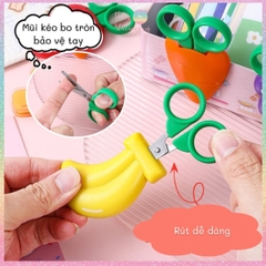 [HOTIS] Kéo trái cây mini đính nam châm, kéo cắt thủ công dành cho học sinh - KT 9.5X5.5cm