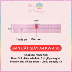 [HOTIS] Bàn cắt giấy KW-triO A4 Mini Light Paper Cutter No.13831 mỏng nhẹ nhỏ gọn tiện lợi