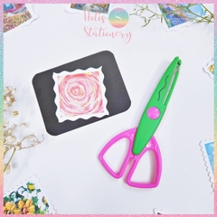 [HOTIS] Kéo răng cưa cắt giấy thủ công DIY handmade kéo lượn sóng quai vuông