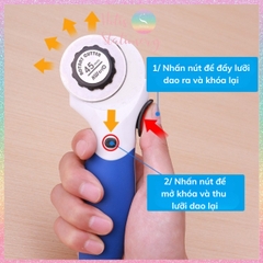 [HOTIS] Dao lăn tròn cầm tay KW-triO Rotary Cutter cắt giấy, vải, da