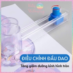[HOTIS] Dao cắt hình tròn có thể điều chỉnh đường kính, cắt giấy thủ công - Kèm 1 dao thay thế