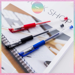 [HOTIS] Set 10 bút gel basic thân trong suốt, có nắp - Tặng thêm 2 bút