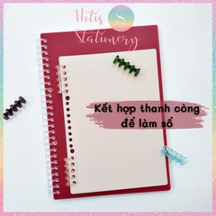 [HOTIS] Set 2 bìa lá nhựa rời A5/ B5/ A4 màu gradient, morandi làm sổ còng, planner