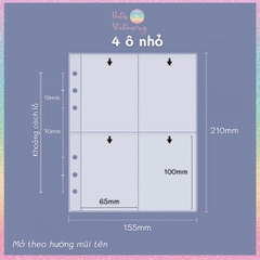 [HOTIS] Sheet meet Bìa lỗ A5 6 lỗ trong suốt đựng hình, sưu tầm card