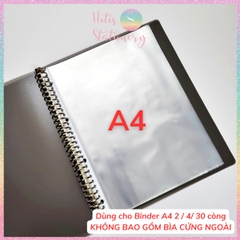 [HOTIS] Set 20 Bìa lá lỗ rời trong suốt KW-triO gắn bìa còng binder A4/ B5 - Không bao gồm bìa cứng