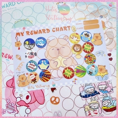 [HOTIS] GIẤY BÓNG - Phiếu tích điểm sticker khen thưởng Tiếng Anh, bảng lưu trữ sticker khen thưởng, đổi quà cho bé