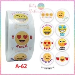 [HOTIS] Sticker Cuộn 500 Nhãn Dán Khen Thưởng Học Sinh - Tạo Động Lực, Kích Thích Học Tập, Phù Hợp Giáo Viên & Phụ Huynh