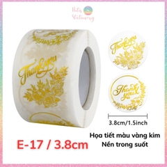 [HOTIS] Sticker Thank You Bigsize, Nhãn dán cám ơn Cỡ lớn 3.8cm/ 5cm - 500 miếng
