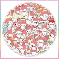 [HOTIS] Set Sticker nhiều mẫu size lớn 5 - 8cm, nhãn dán cán màng phim PVC không thấm nước, dán được nhiều lần