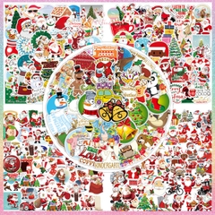 [HOTIS] Set 50 STICKER NOEL Giáng Sinh nhãn dán cán màng phim PVC không thấm nước, dán được nhiều lần