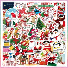 [HOTIS] Set 50 STICKER NOEL Giáng Sinh nhãn dán cán màng phim PVC không thấm nước, dán được nhiều lần