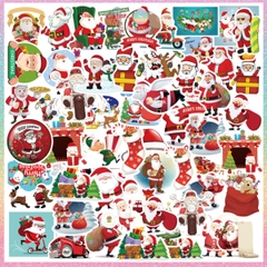 [HOTIS] Set 50 STICKER NOEL Giáng Sinh nhãn dán cán màng phim PVC không thấm nước, dán được nhiều lần