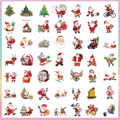 [HOTIS] Set 50 STICKER NOEL Giáng Sinh nhãn dán cán màng phim PVC không thấm nước, dán được nhiều lần