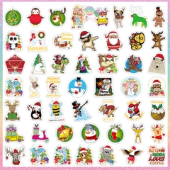 [HOTIS] Set 50 STICKER NOEL Giáng Sinh nhãn dán cán màng phim PVC không thấm nước, dán được nhiều lần
