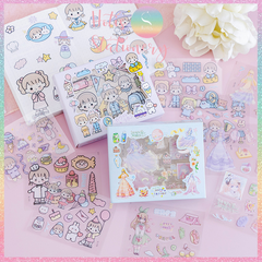 [HOTIS] Hộp 10 tờ Sticker Anime Nhật Hàn Trung trang trí sổ