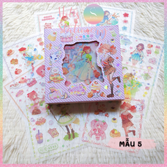 [HOTIS] Hộp 8 tờ Sticker hoạt hình PET chống thấm nước dán sổ, bình giữ nhiệt, ly thủy tinh