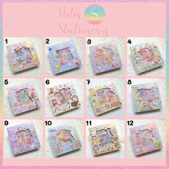 [HOTIS] Hộp 8 tờ Sticker hoạt hình PET chống thấm nước dán sổ, bình giữ nhiệt, ly thủy tinh