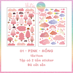 [HOTIS] Sticker cây cỏ, đám mây Cloud Word trang trí card, toploader Hàn Quốc