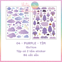 [HOTIS] Sticker cây cỏ, đám mây Cloud Word trang trí card, toploader Hàn Quốc