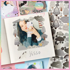 [HOTIS] Sticker cây cỏ, đám mây Cloud Word trang trí card, toploader Hàn Quốc