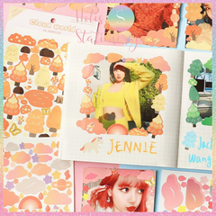 [HOTIS] Sticker cây cỏ, đám mây Cloud Word trang trí card, toploader Hàn Quốc