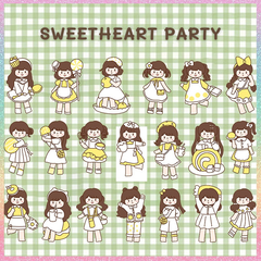 [HOTIS] Gói 20 Sticker cô gái cute PVC trong suốt trang trí sổ