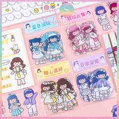 [HOTIS] Gói 20 Sticker cô gái cute PVC trong suốt trang trí sổ