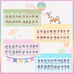 [HOTIS] Gói 20 Sticker cô gái cute PVC trong suốt trang trí sổ