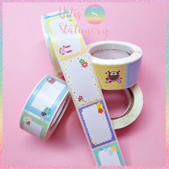 [HOTIS] Cuộn 200-300 tem dán sticker nhãn ghi tên dán sách vở, chai lọ, hộp nhựa