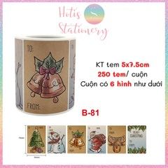 [HOTIS] 49 MẪU - Sticker nhãn dán Giáng Sinh Noel niêm phong trang trí hộp quà