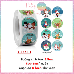 [HOTIS] 49 MẪU - Sticker nhãn dán Giáng Sinh Noel niêm phong trang trí hộp quà