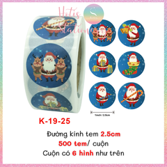 [HOTIS] 49 MẪU - Sticker nhãn dán Giáng Sinh Noel niêm phong trang trí hộp quà